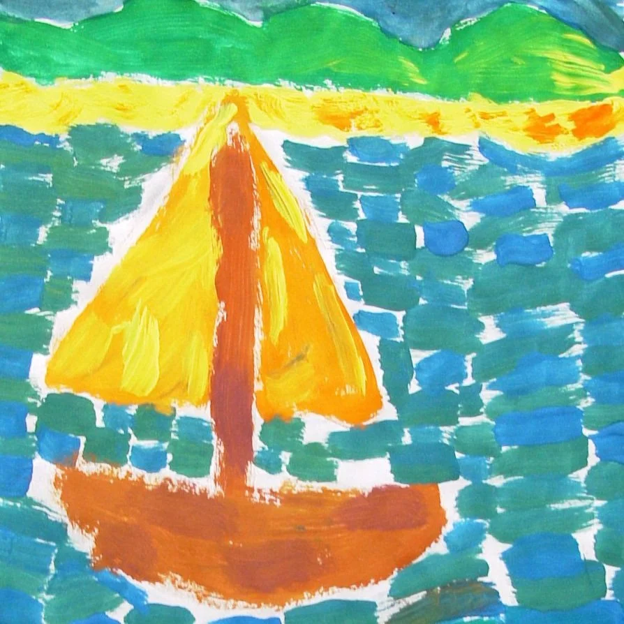 6th grade art inspired by André Derain Fishing Boats