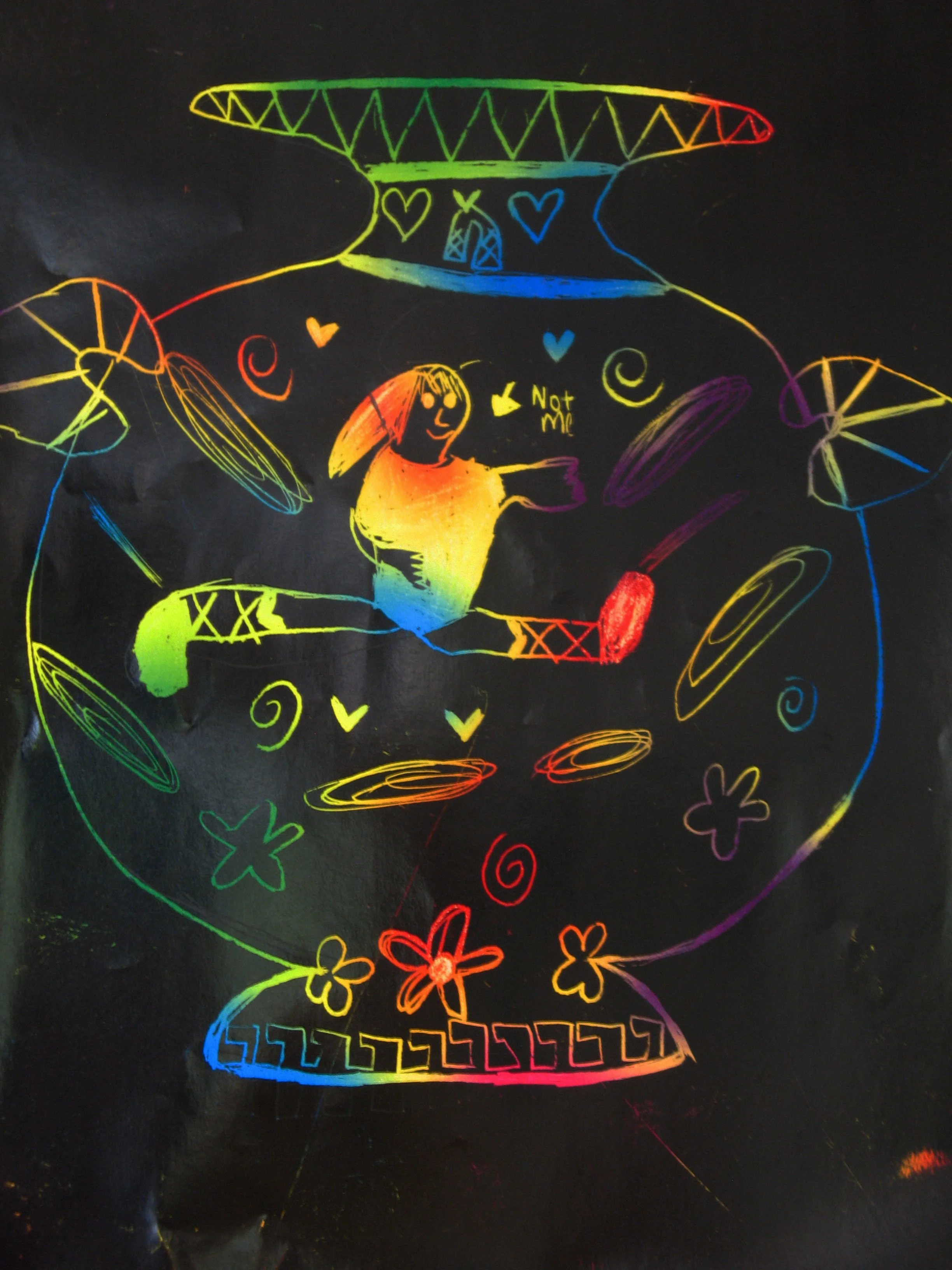 6th grade art inspired by Exekias Neck-amphora with lid