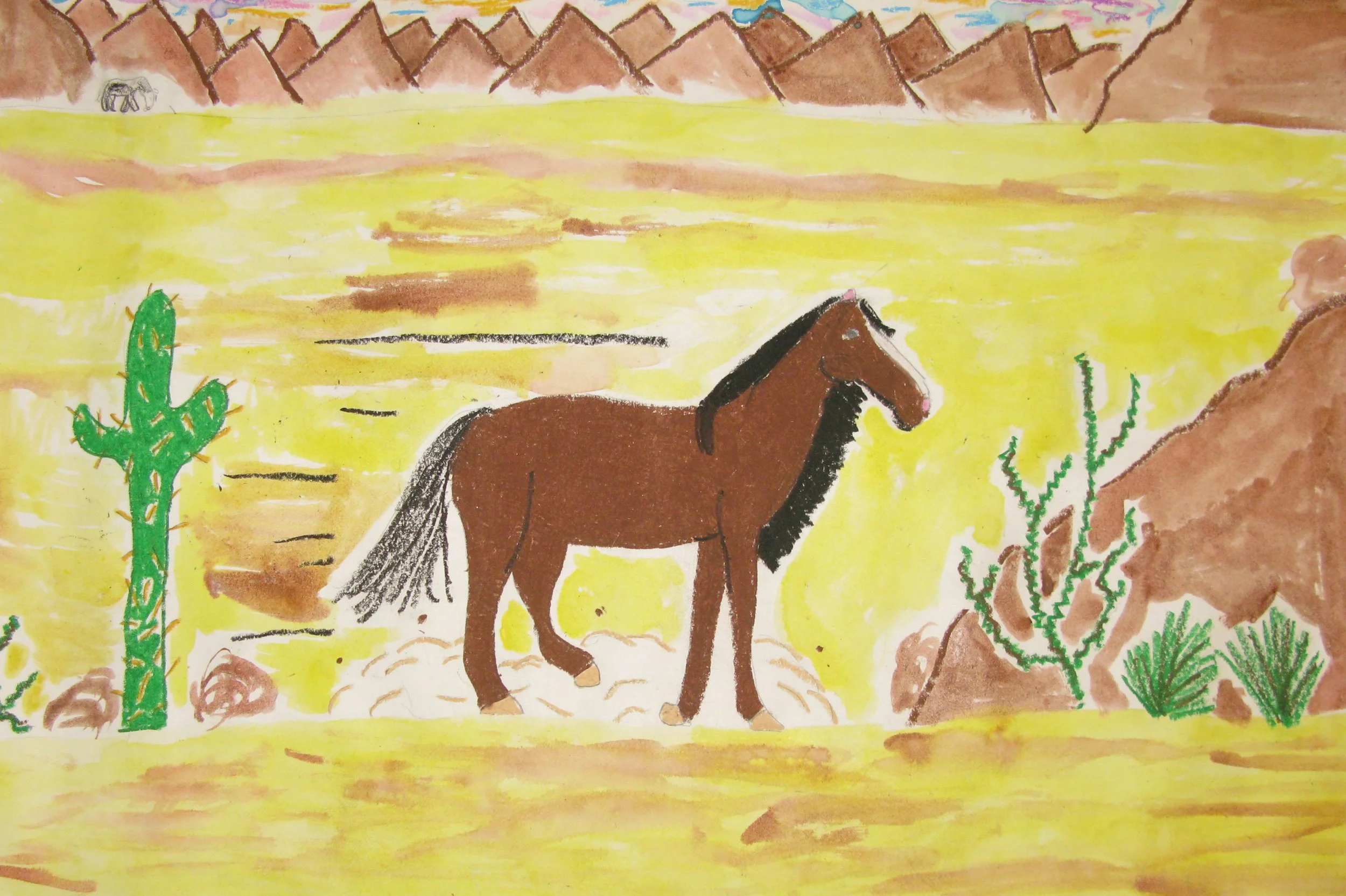 5th grade art inspired by Frederic Remington The Apache