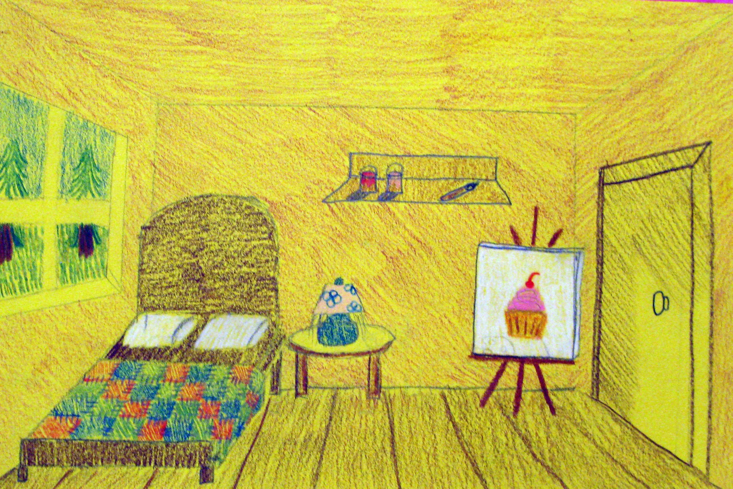 fifth grade art inspired by Jacob Lawrence The Studio