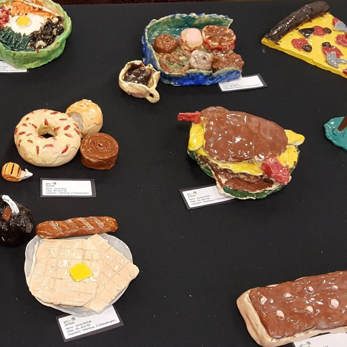 5th grade art inspired by Claes Oldenburg Two Cheeseburgers, with Everything (Dual Hamburgers)