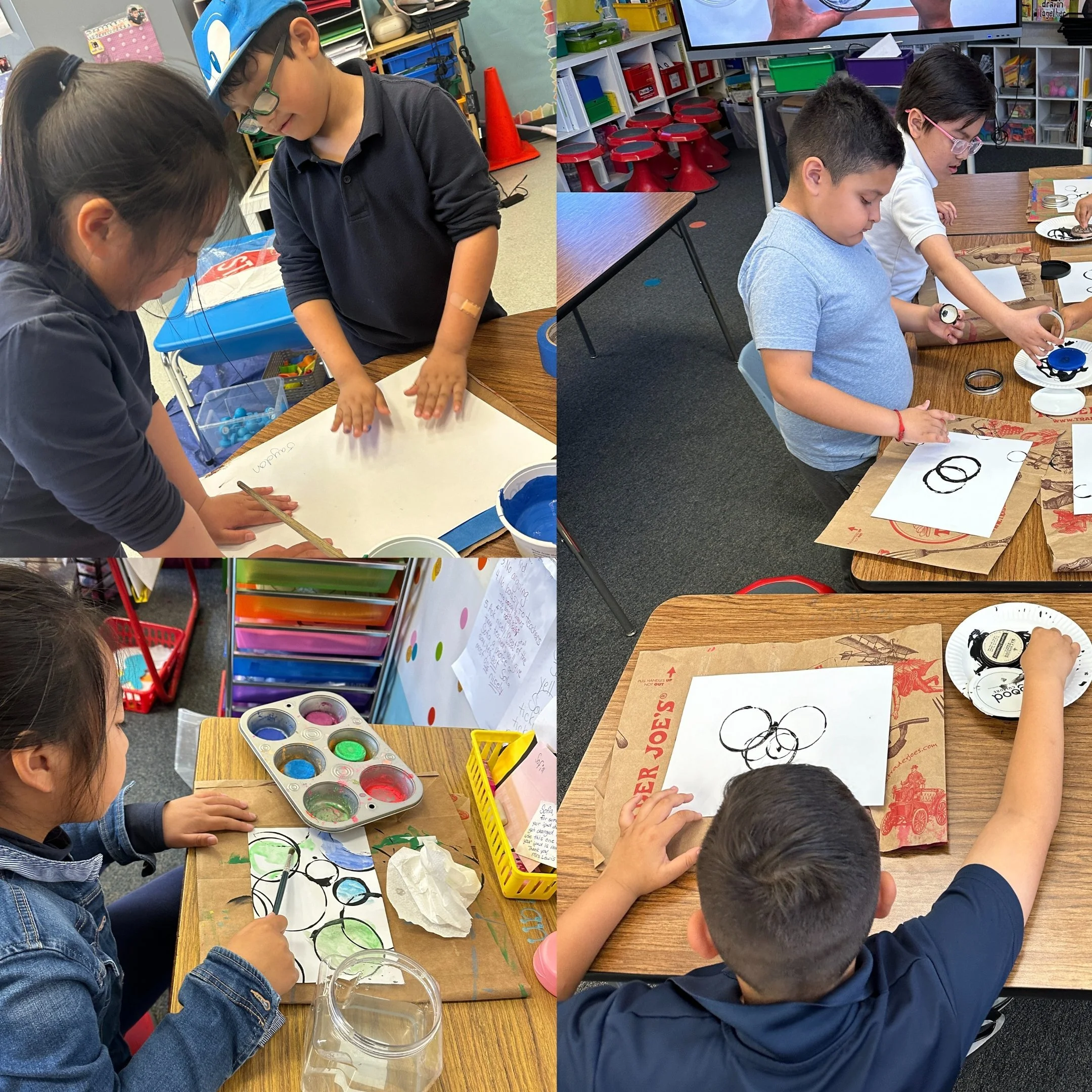 Students from Mountain View School District creating art