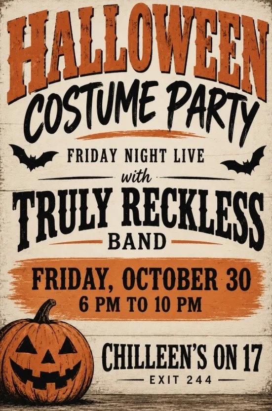 Halloween Costume Party Friday Night Live with Truly Reckless Band