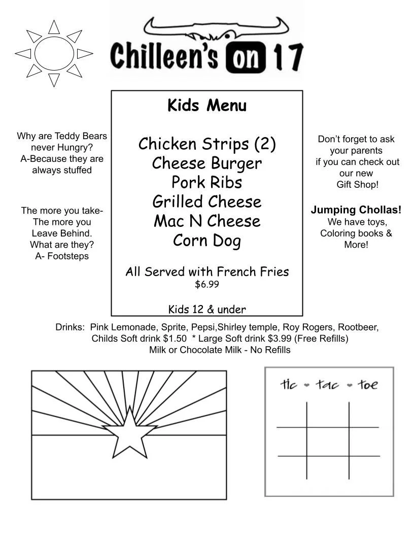Our menu chilleens on 17