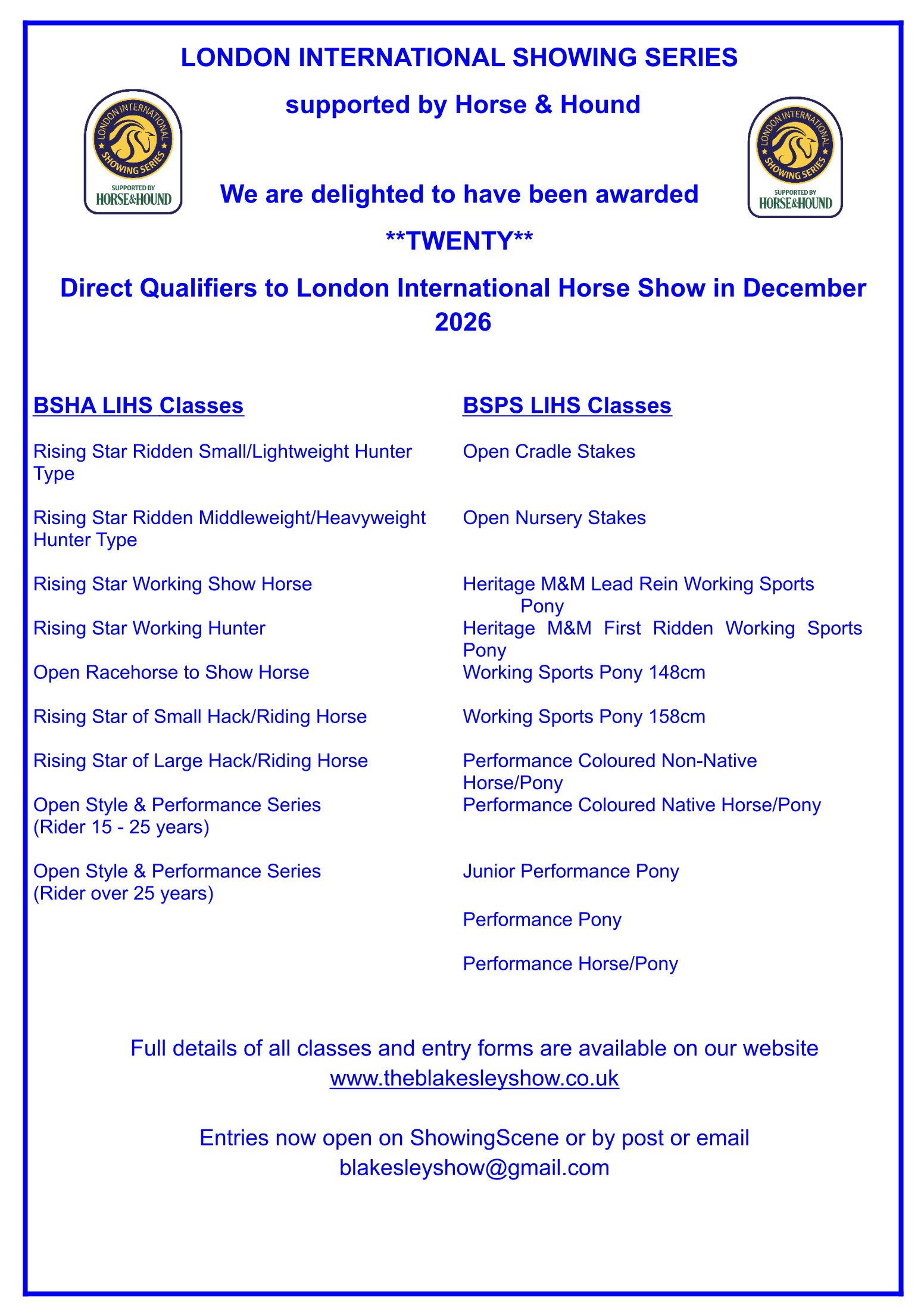 London International Horse Qualifier 2026