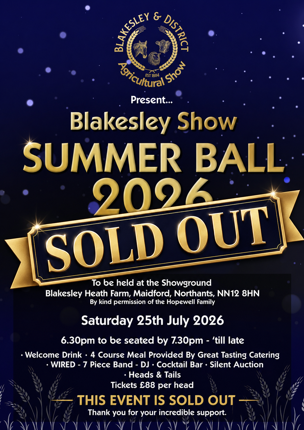  SOLD OUT - BLAKESLEY SHOW SUMMER BALL 2026 
