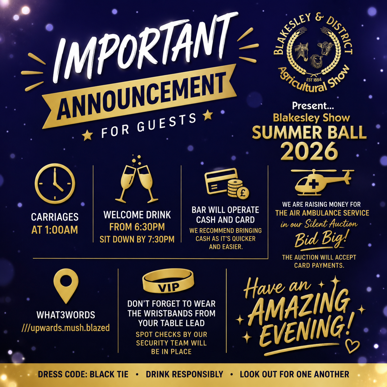 🥂 Important Information – Blakesley Summer Ball 2026