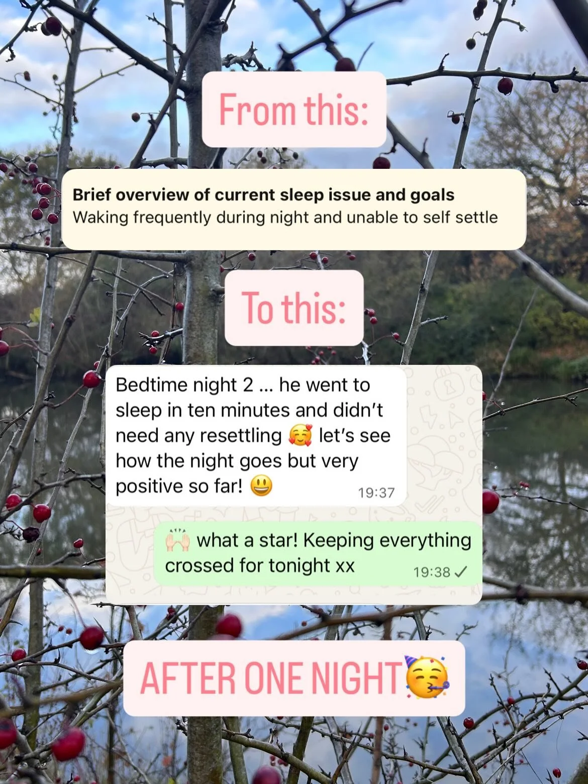 This little boy was 14 months old, but even though his sleep habits were fully engrained, his sleep transformed within a day of following my plan.

Why?

1. I made sure he was comfortable enough to settle easily.

2. I made sure his day sleep set him