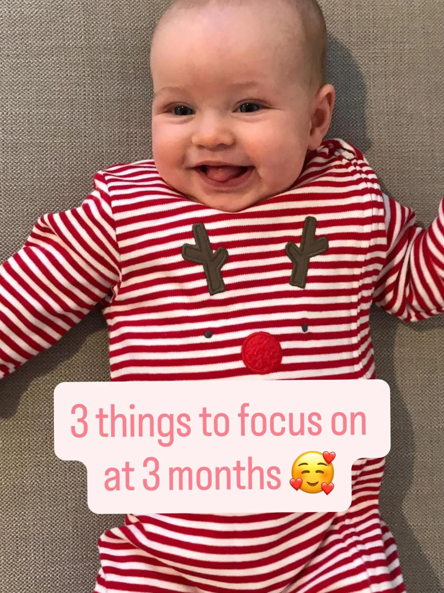 🥰 3 things to focus on at 3 months 🥰

As they approach 4 months, your baby will start to develop their circadian rhythm and lose the sleepy hormones they had stored from you post birth.

This means they become more aware of the outside world and mo