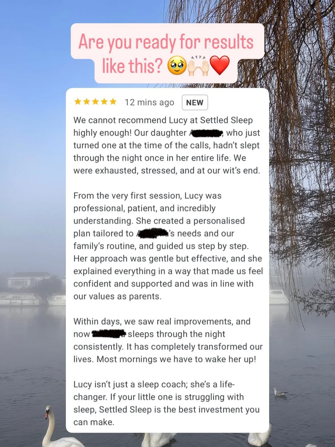 Are you ready for results like this?

However far away you feel from great sleep right now, I promise you that it&rsquo;s possible!

Comment YES below and by this time next week, you could be feeling like this family do right now 💪🏻💛