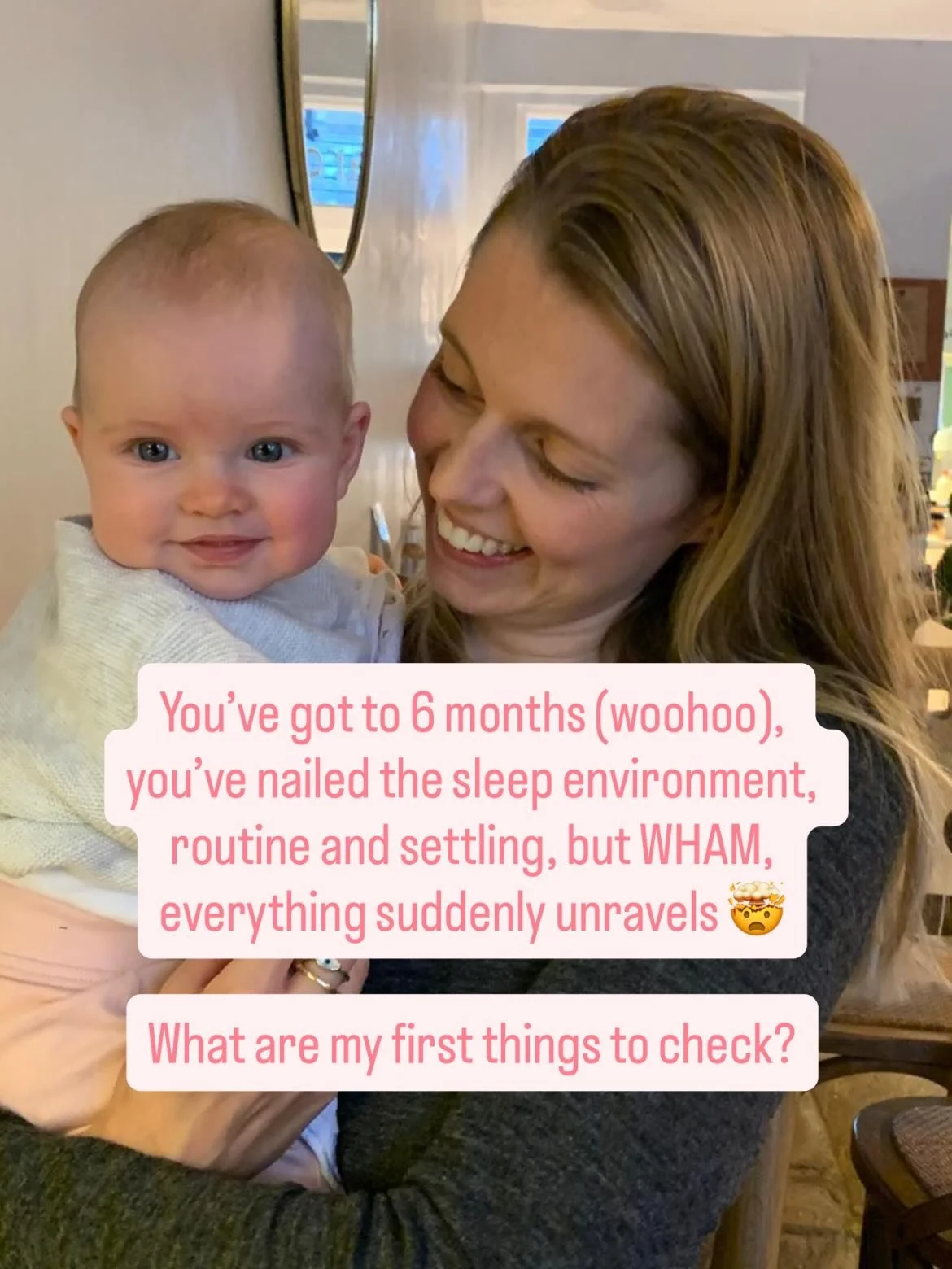 You&rsquo;ve got to 6 months (woohoo), you&rsquo;ve nailed the sleep environment, routine and settling, but WHAM, everything suddenly unravels 🤯

What are my first things to check?

1. Comfort

Weaning is a common age for discomfort/reflux to flare 