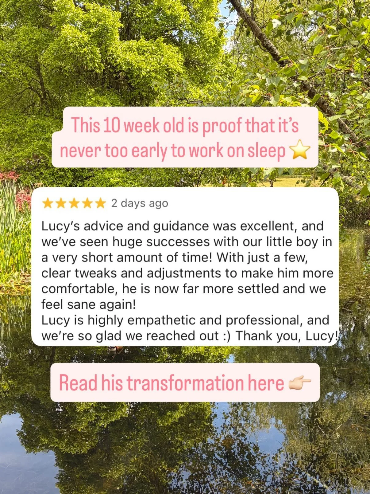 When I had my first baby, I wish I&rsquo;d known that you don&rsquo;t need to wait for a certain age to work on sleep. Consistent sleep is possible from very early on ⭐️ xxx