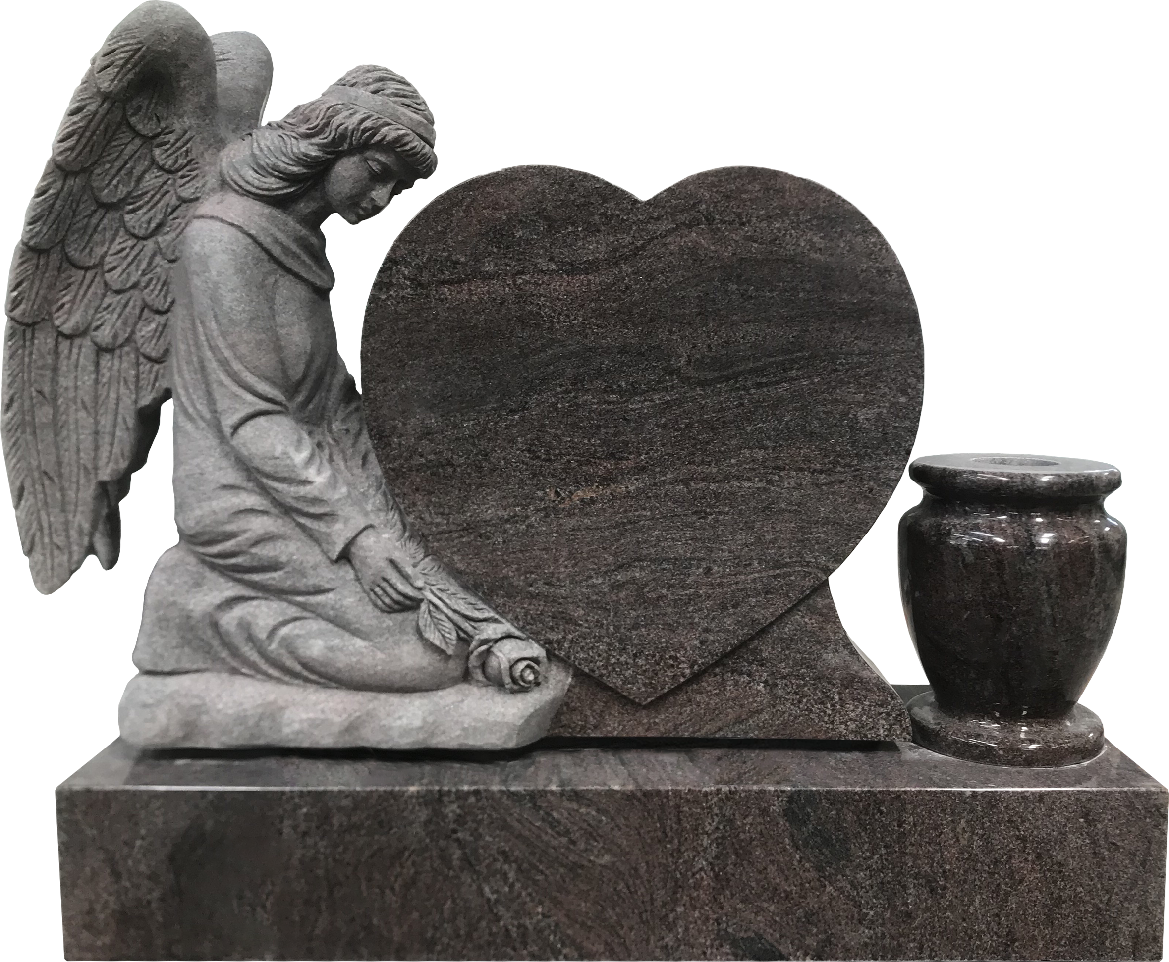 Angel Carving, Heart Shape, Vase