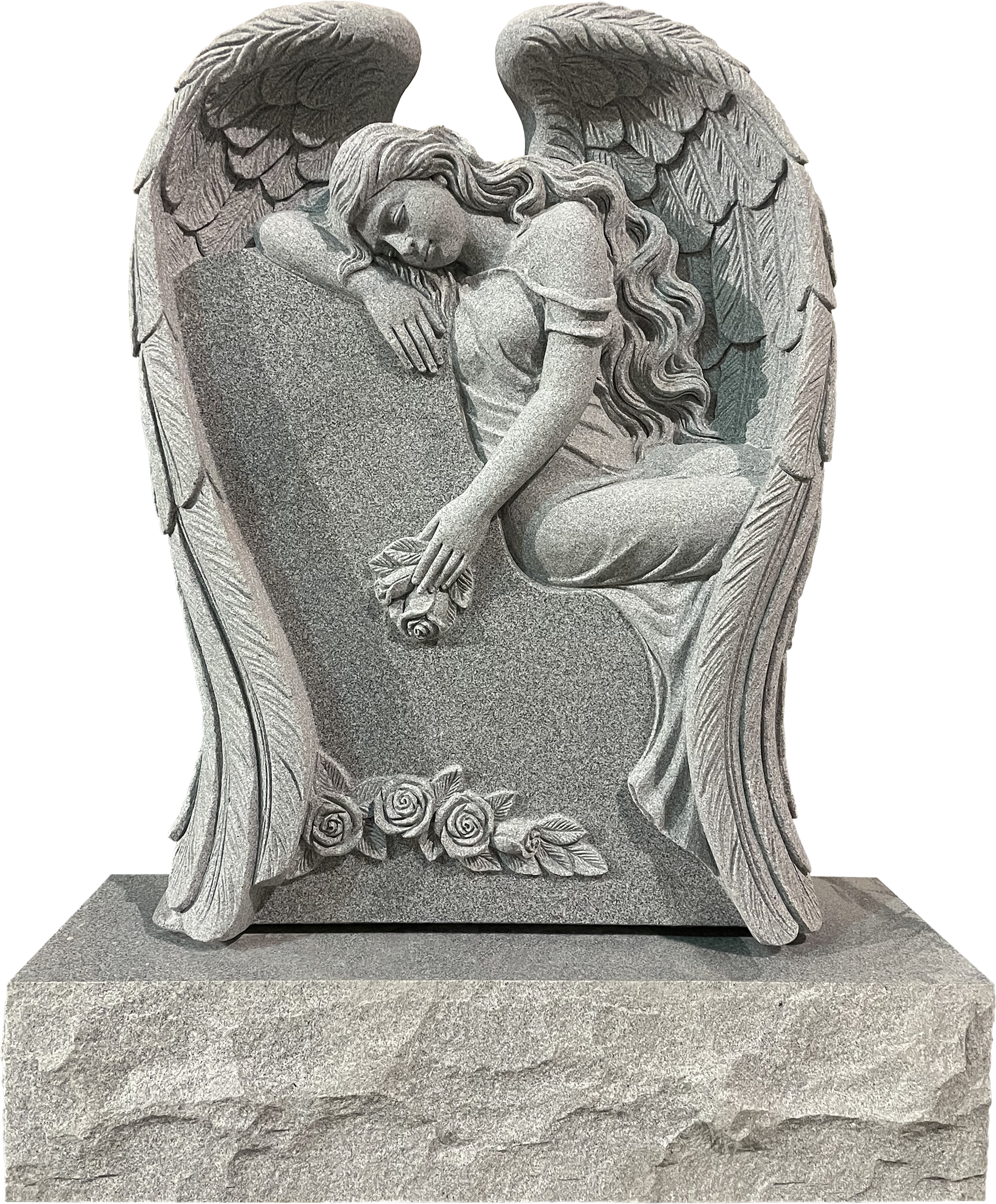 Hand carved angel monument