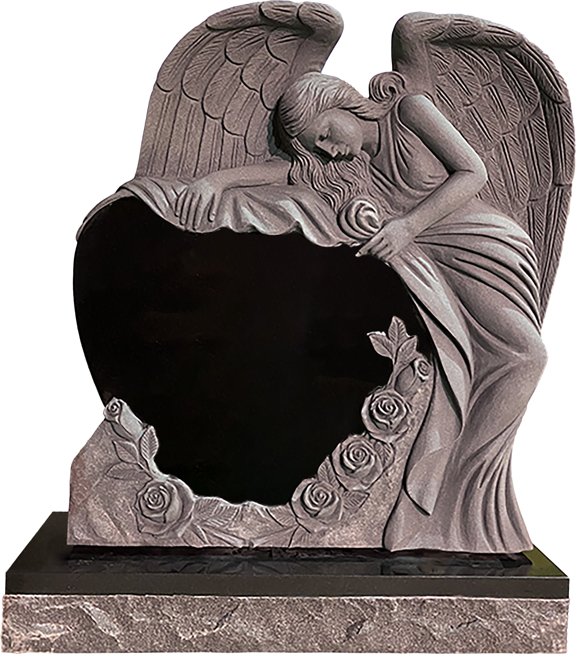 Hand carved angel monument
