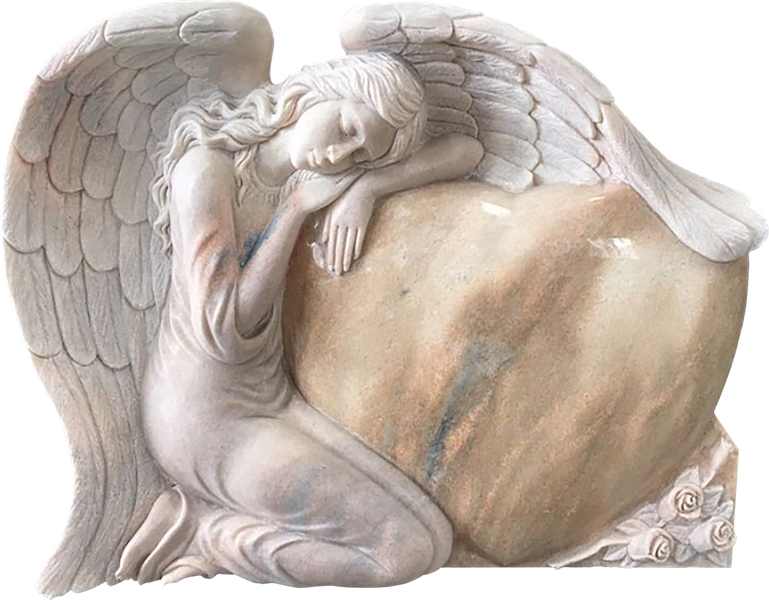 Hand carved angel monument