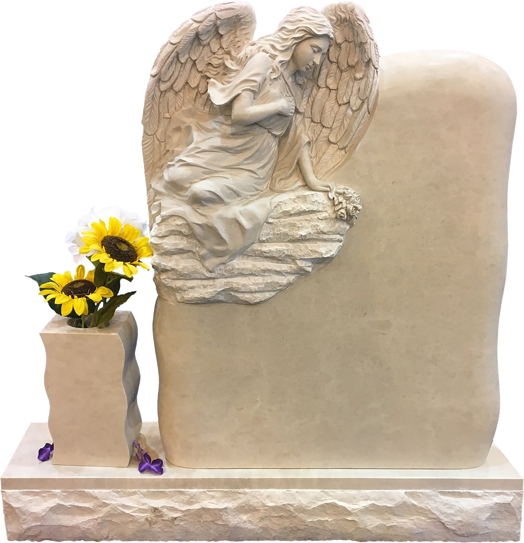 Hand carved angel monument