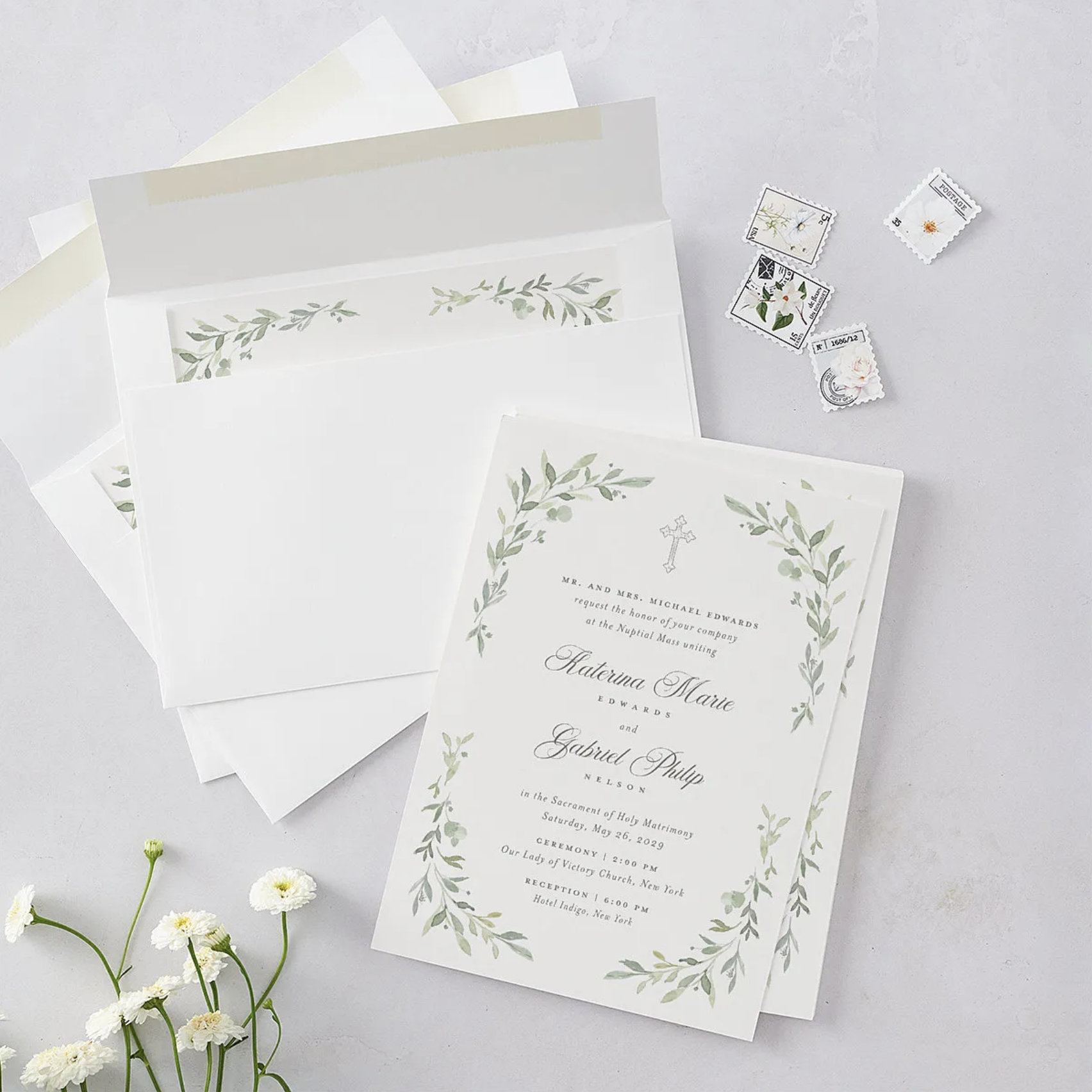 Religious Catholic Cross Greenery.png