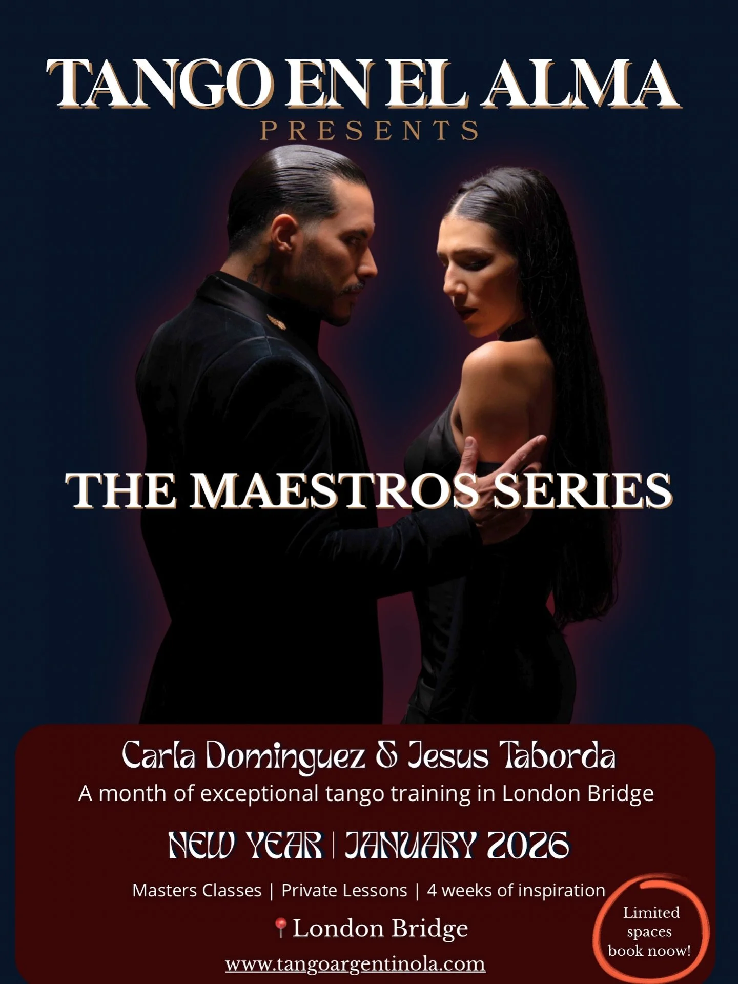 ✨ 𝐋𝐨𝐧𝐝𝐨𝐧&hellip; 𝐠𝐞𝐭 𝐫𝐞𝐚𝐝𝐲. ✨
Another outstanding chapter of 𝐓𝐡𝐞 𝐌𝐚𝐞𝐬𝐭𝐫𝐨 𝐒𝐞𝐫𝐢𝐞𝐬 is coming your way.

🔥 𝐂𝐚𝐫𝐥𝐚 𝐃𝐨𝐦𝐢́𝐧𝐠𝐮𝐞𝐳 &amp; 𝐉𝐞𝐬𝐮́𝐬 𝐓𝐚𝐛𝐨𝐫𝐝𝐚 🔥
are the next maestros to arrive in London, taking