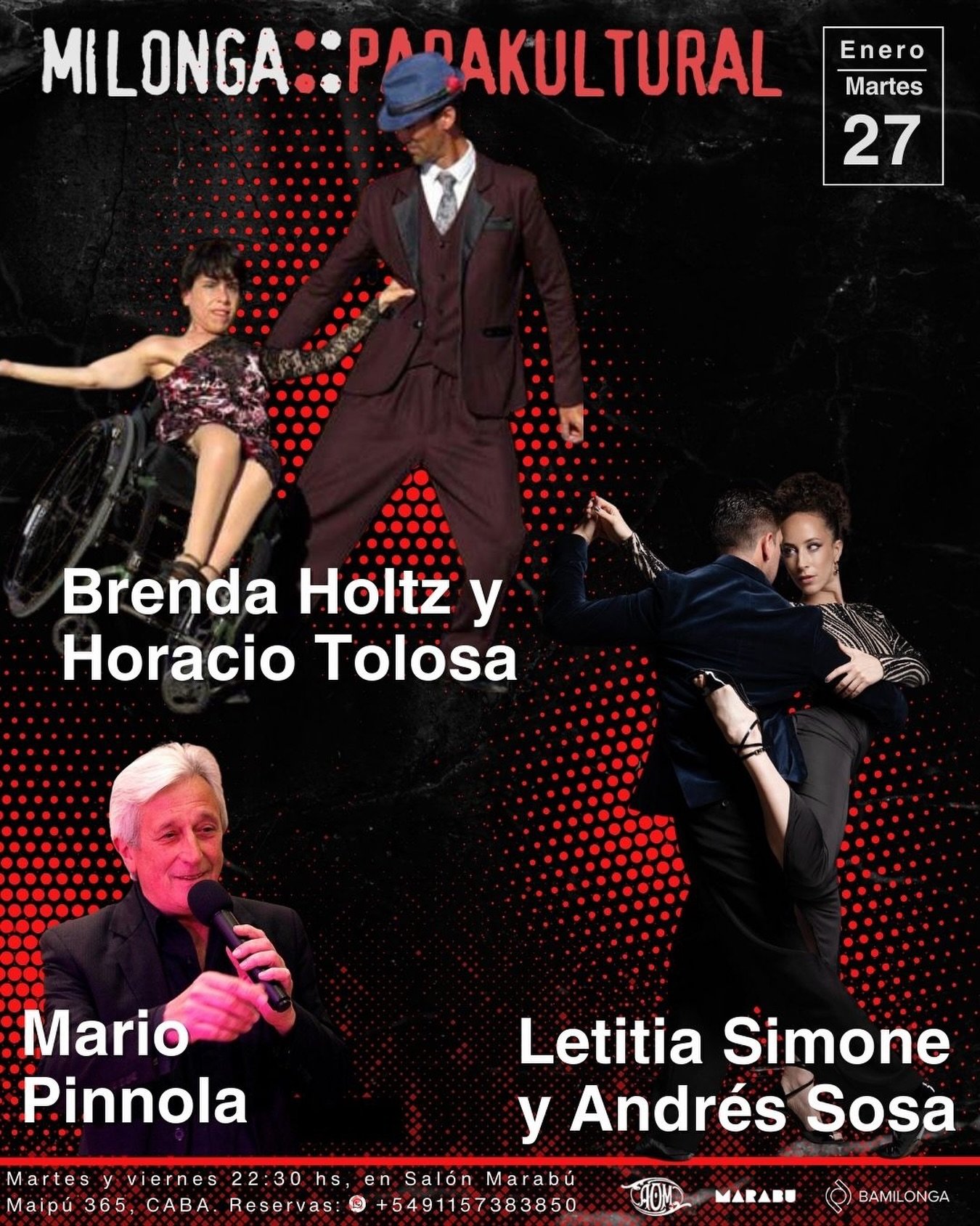 Este Martes 27 de Enero estamos en @parakulturalmilonga en el m&iacute;tico Marab&uacute;. 
.
.
.
.
.
#showtime #marabu #milonga #buenosaires #tango