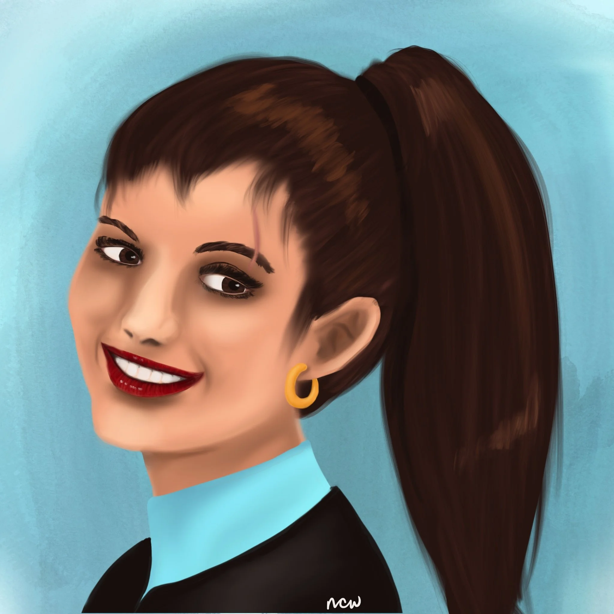 Space Pirate: portrait of one of my TTRPG characters (digital)
