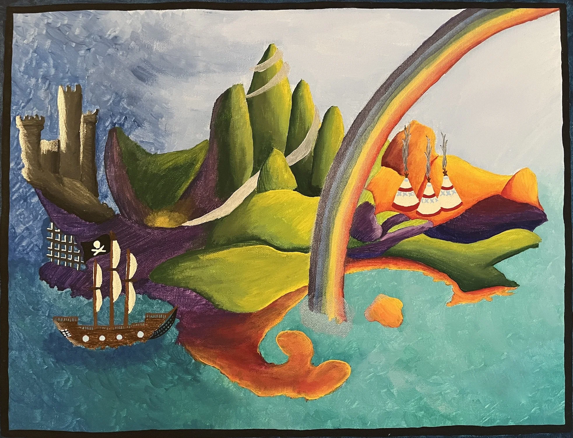 NeverLand: my tribute to the very problematic book that saved my life (acrylic on canvas)
