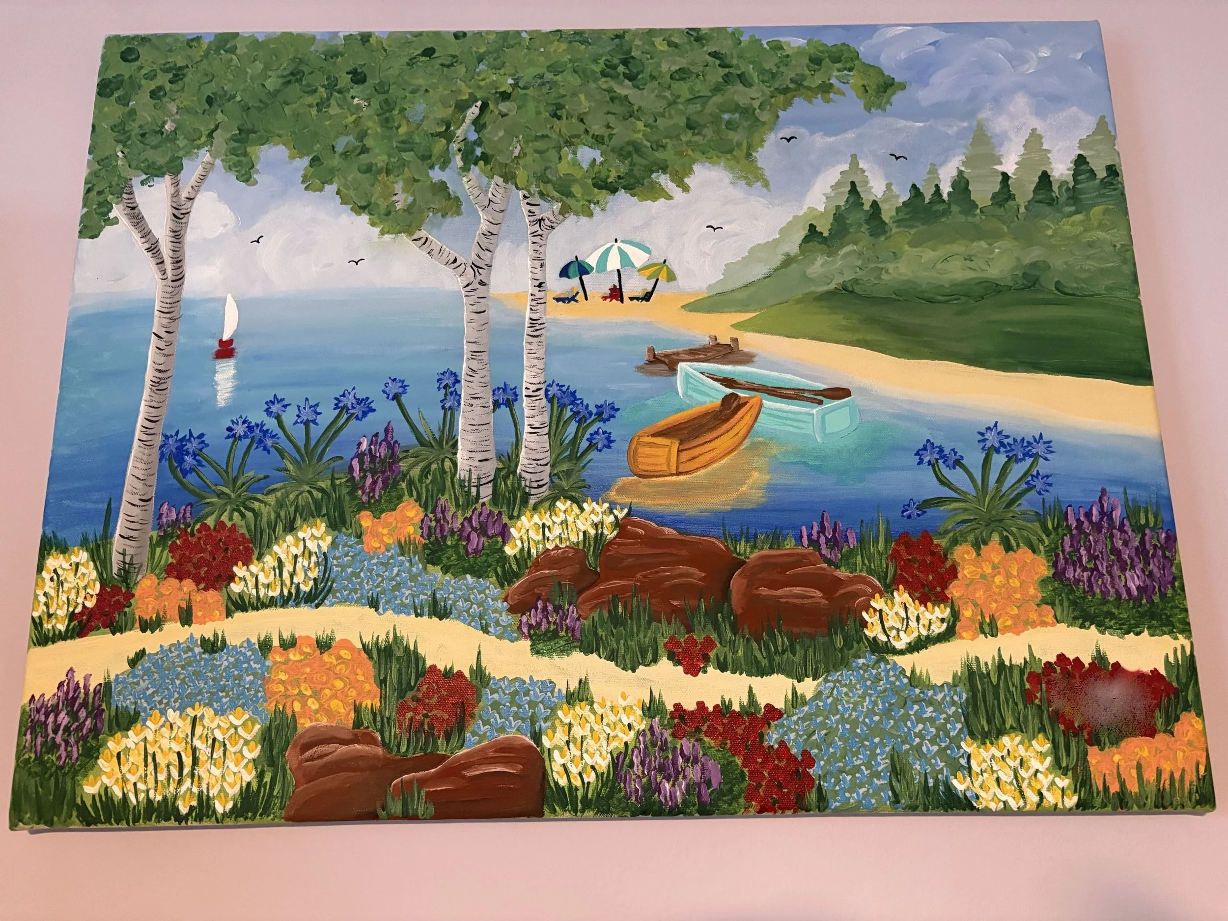 the Lake: painted for my mother (acrylic on canvas)