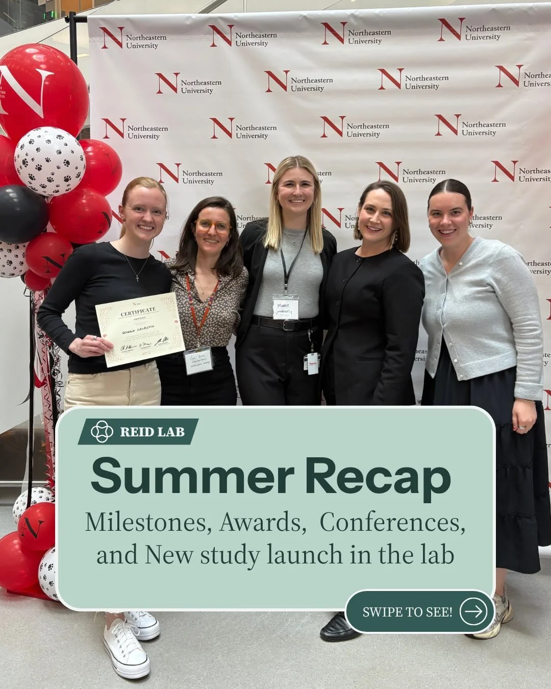 The REID Lab has been busy this summer - swipe to find out more about our latest achievements and other happenings! 🎓🏅🚼🧠