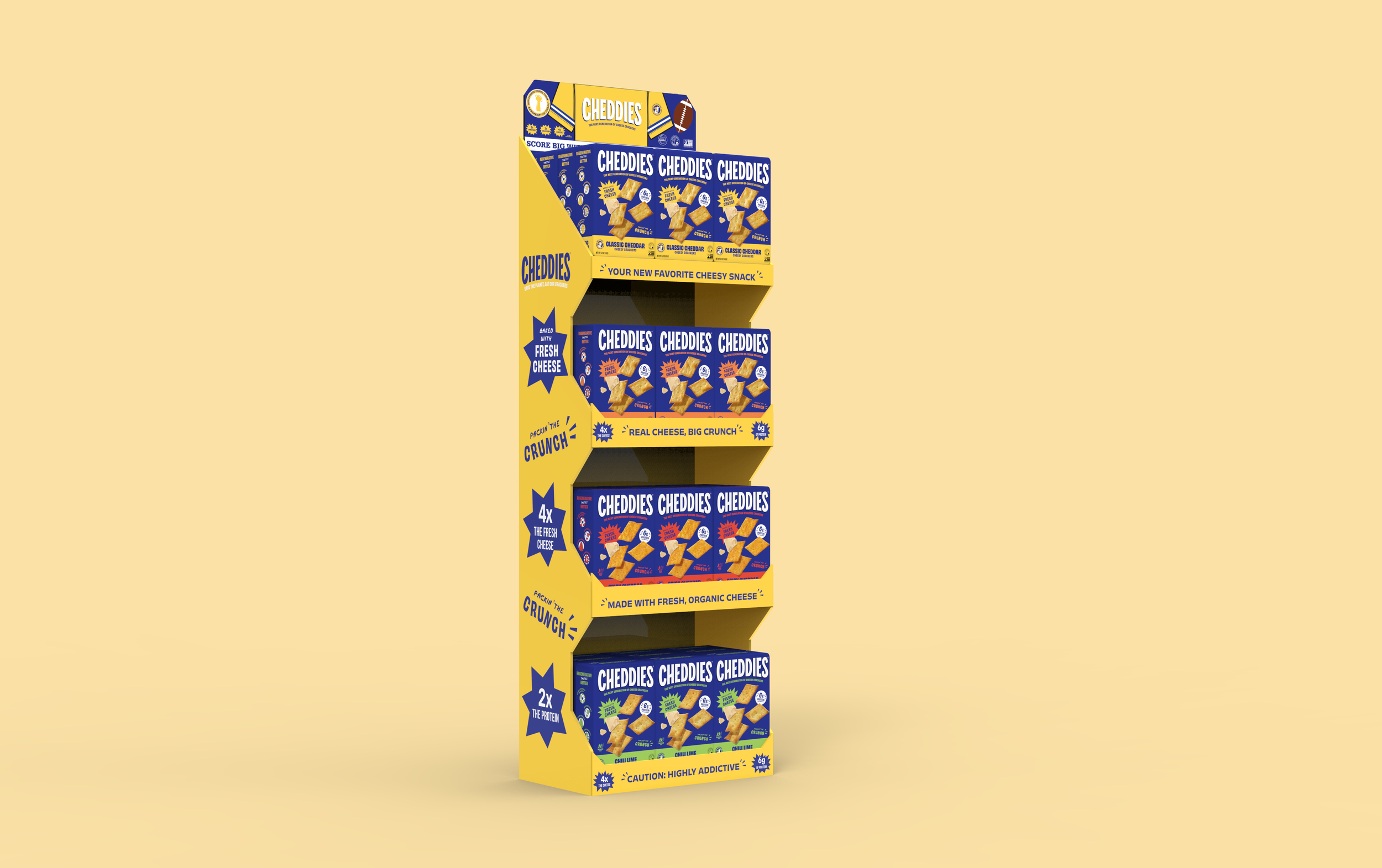 Cheddies- Super Bowl Shipper Design