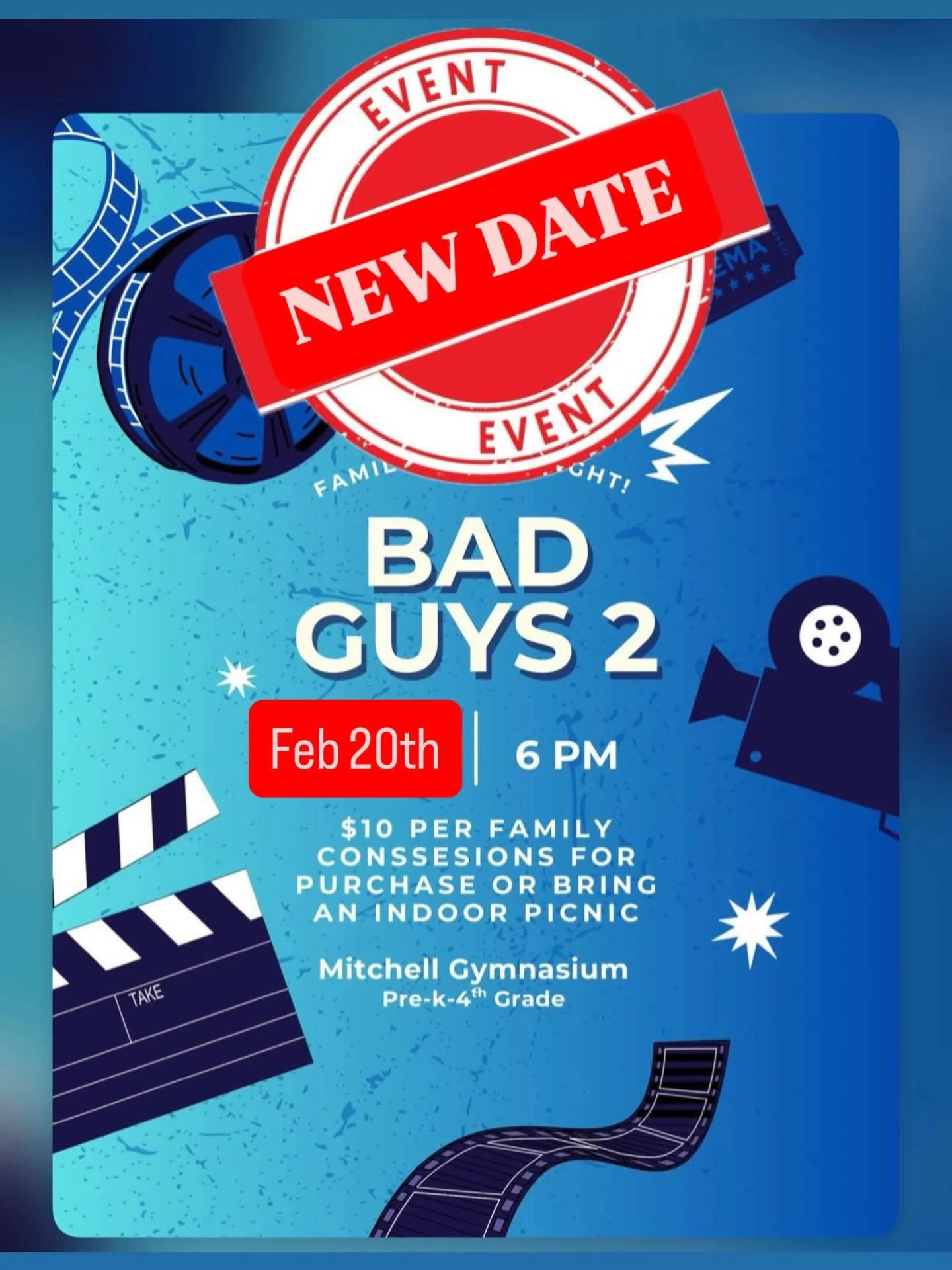 Movie night update 🎬 We&rsquo;re rescheduled for February 20th! Hope to see you there!