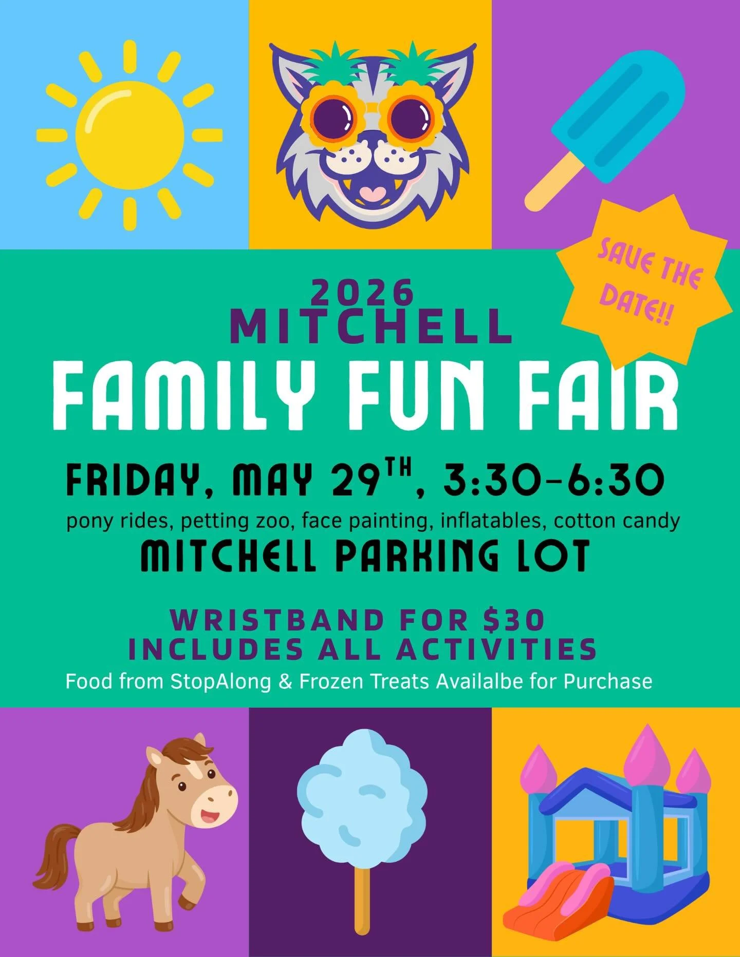 Save the date for the 2026 Mitchell Family Fun Fair! May 29th from 3:30-6:30 in the Mitchell Parking Lot.