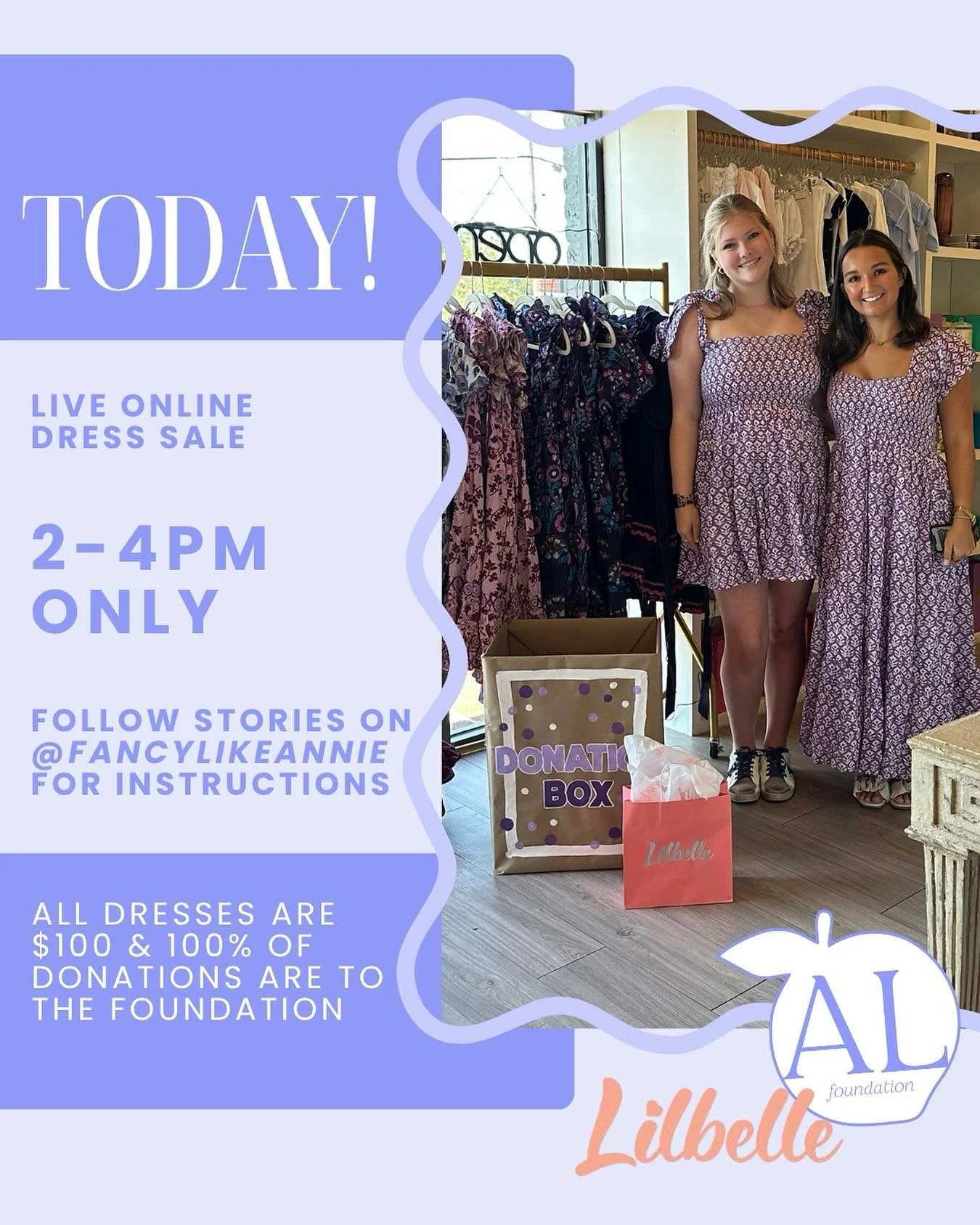 Today Sunday 8/10!
HUGE thank you to @shoplilbelle for the dresses she sent us to bring in funds we are in need of.
Follow @fancylikeannie stories to shop & for instructions!