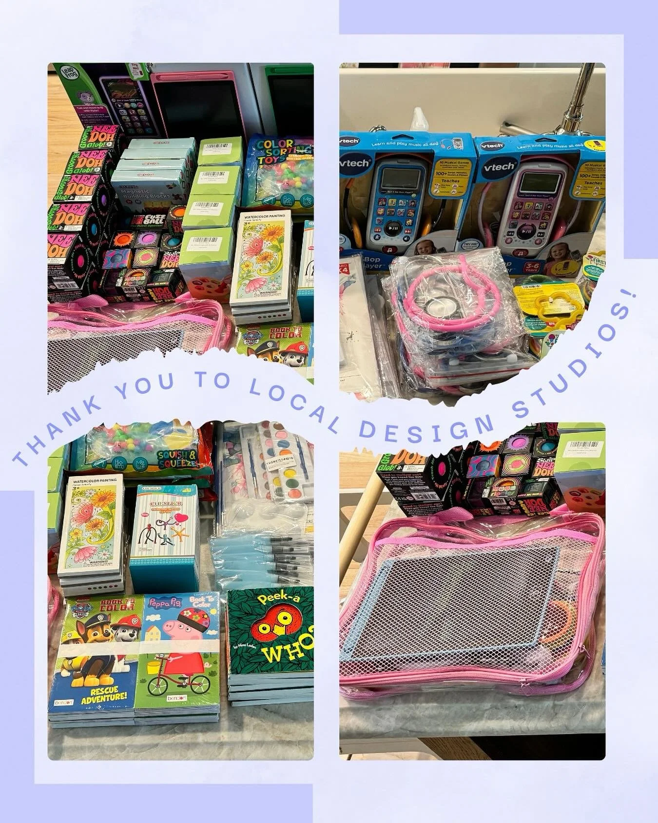 Annie Louise Foundation would like to give @localdesignstudios the biggest thank you for helping us get our Medical Calming Kit project kicked off in August!
All the extra hugs to @thebownextdoor Emily & her daughter Morgan who set up this entir