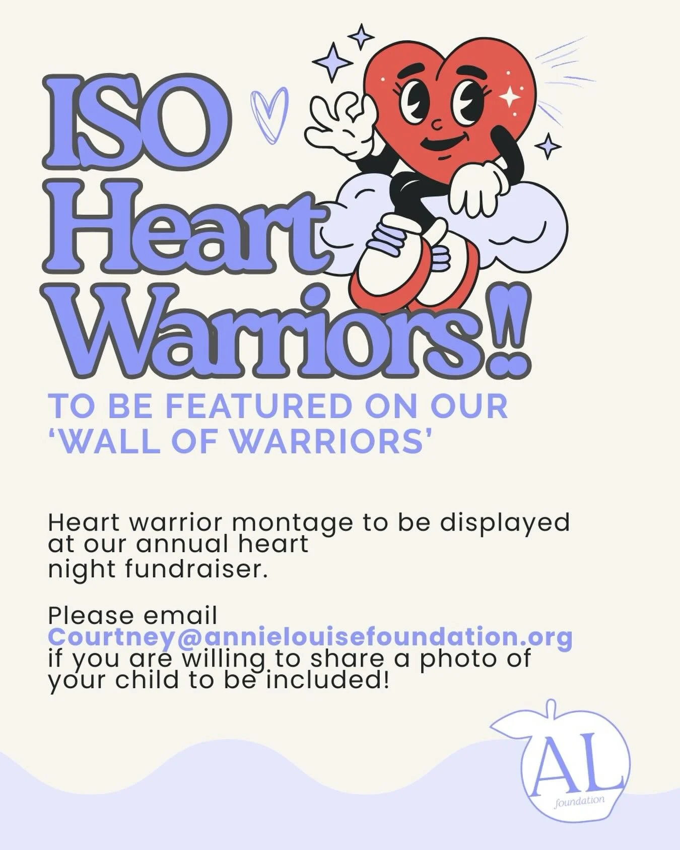 Mamas- would you do us the honor of sharing your heart warriors photo with us?

It will be on a &ldquo;Wall of Warriors&rdquo; display at our fundraising event in two weeks as a way to celebrate the little faces that drive the mission of our work!

P