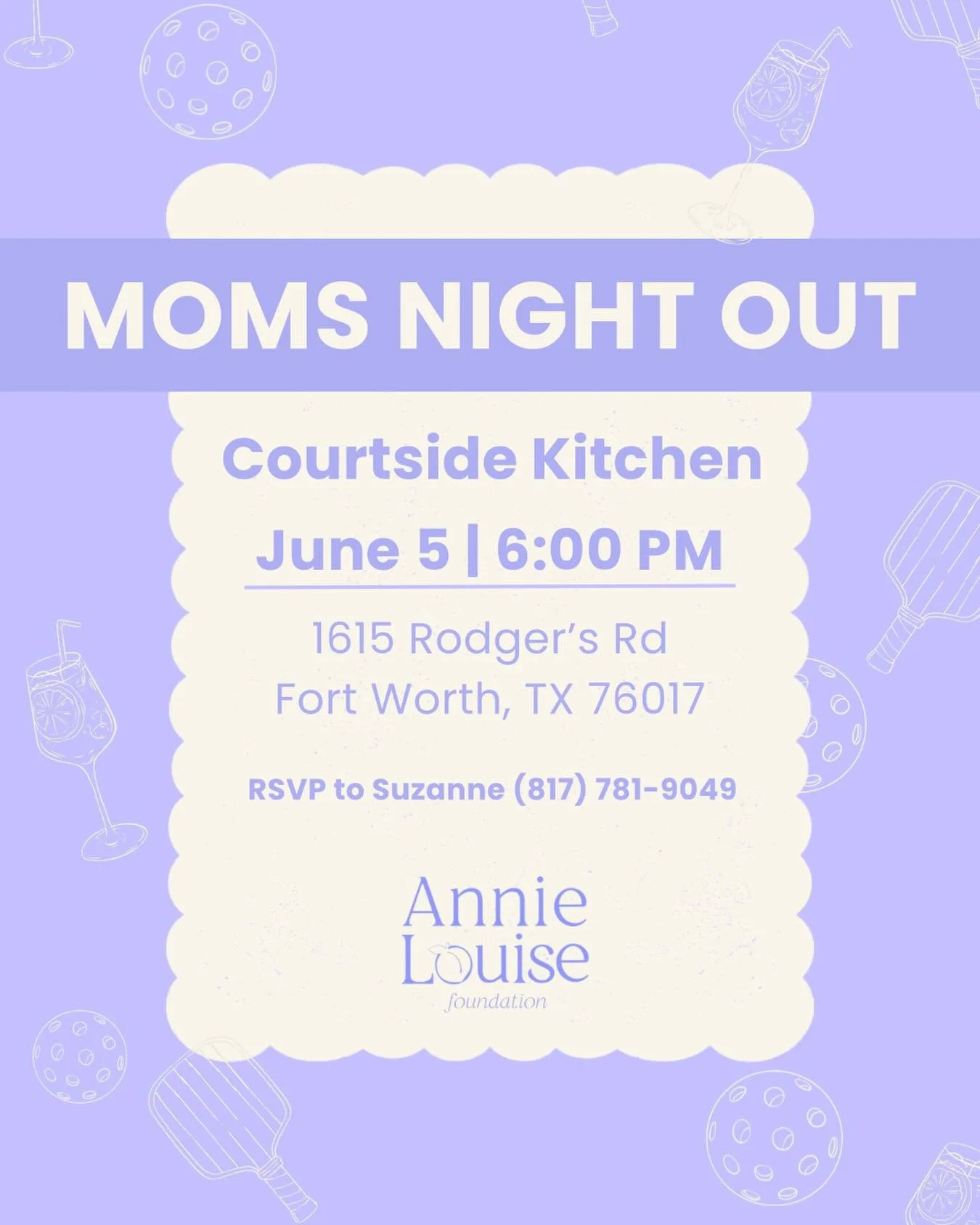 Mamas, you survived Maycember&hellip; time to dink!

Join us THIS Friday night at Courtside Kitchen for dinner on us. 

RSVP to the lovely Suzanne Miller # on invite