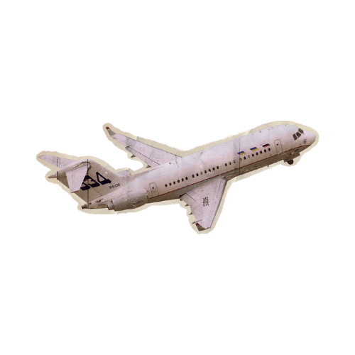 A commercial airplane flying in the sky.