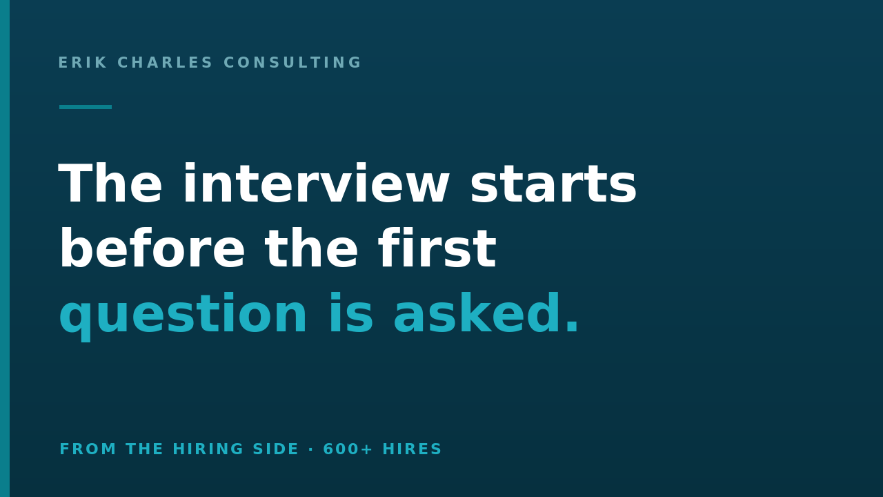 The Interview starts before the first question is asked
