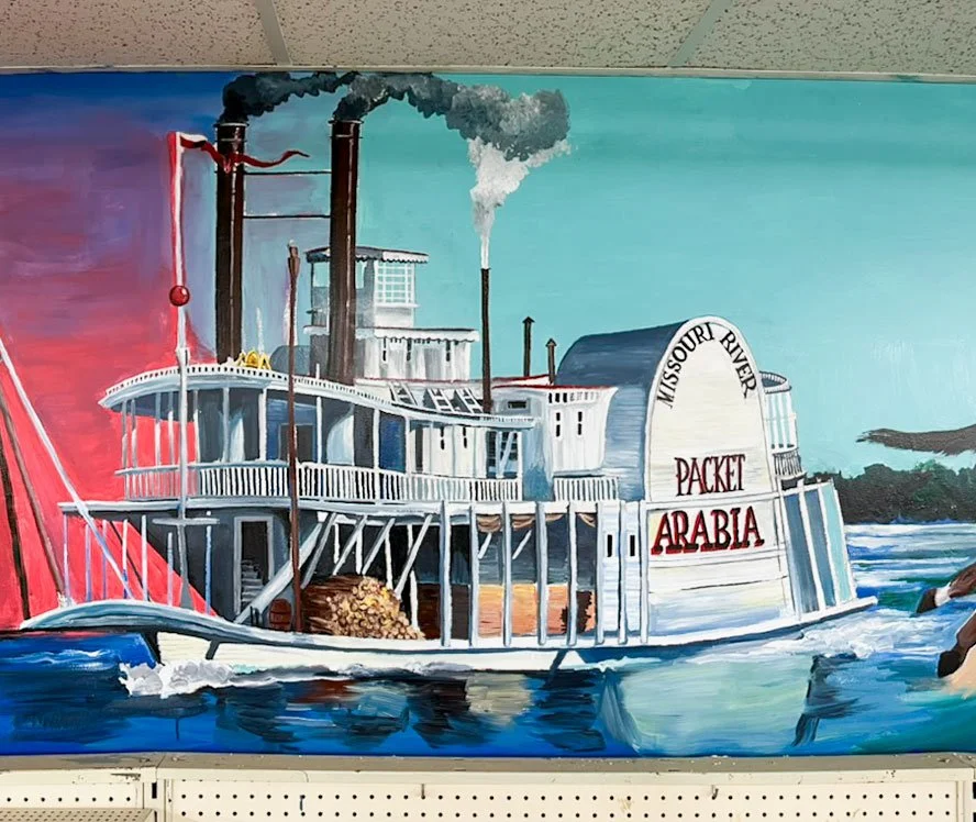 Packet Arabia steam ship sailing down river