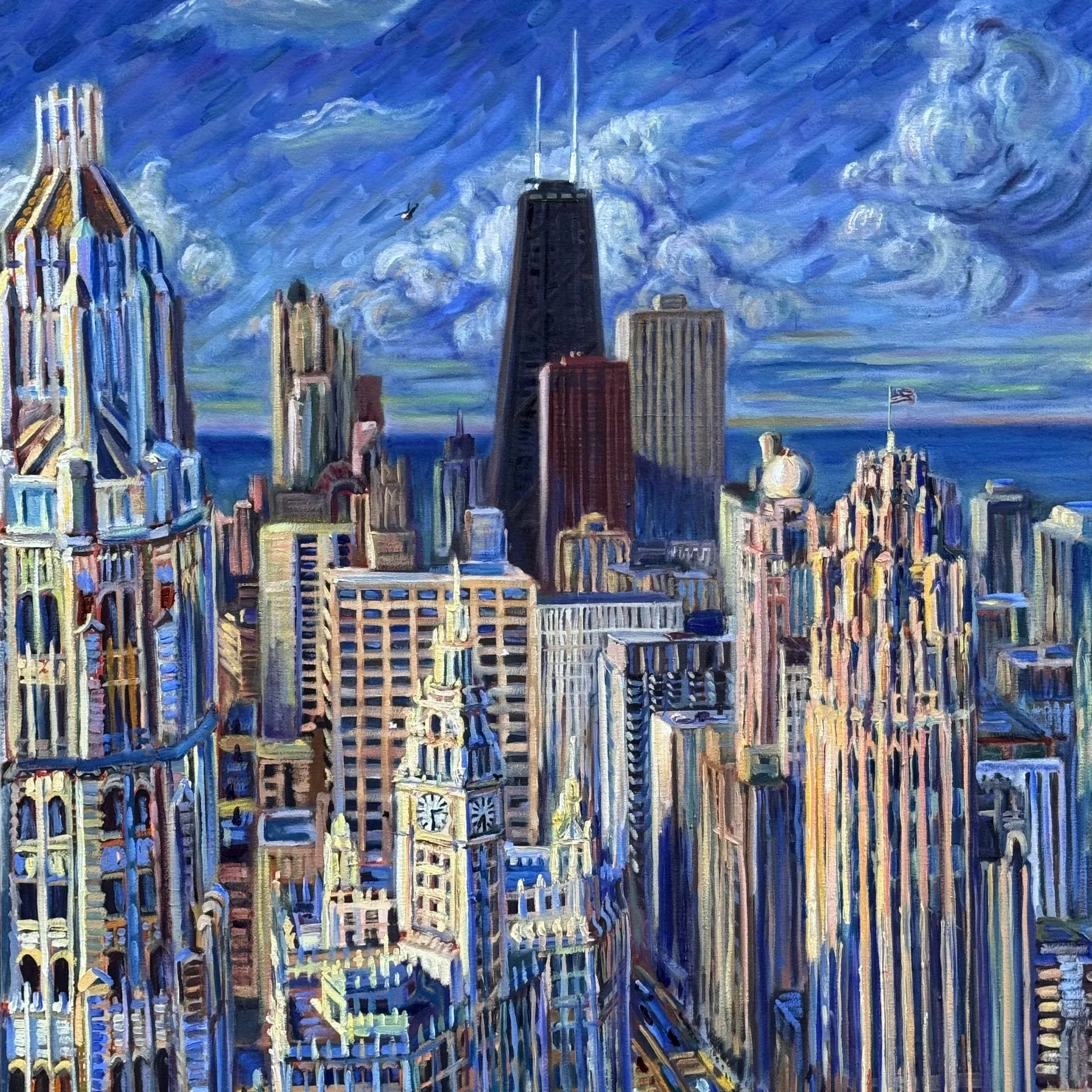 Dusk Falls on Chicago's Skyline