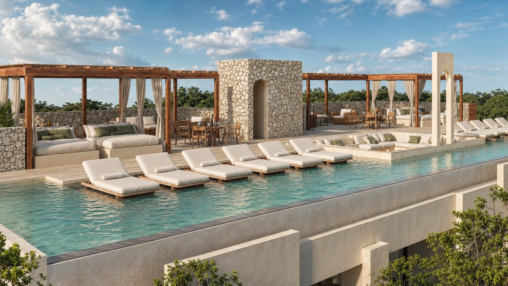 Rooftop pool in Bacalar condo