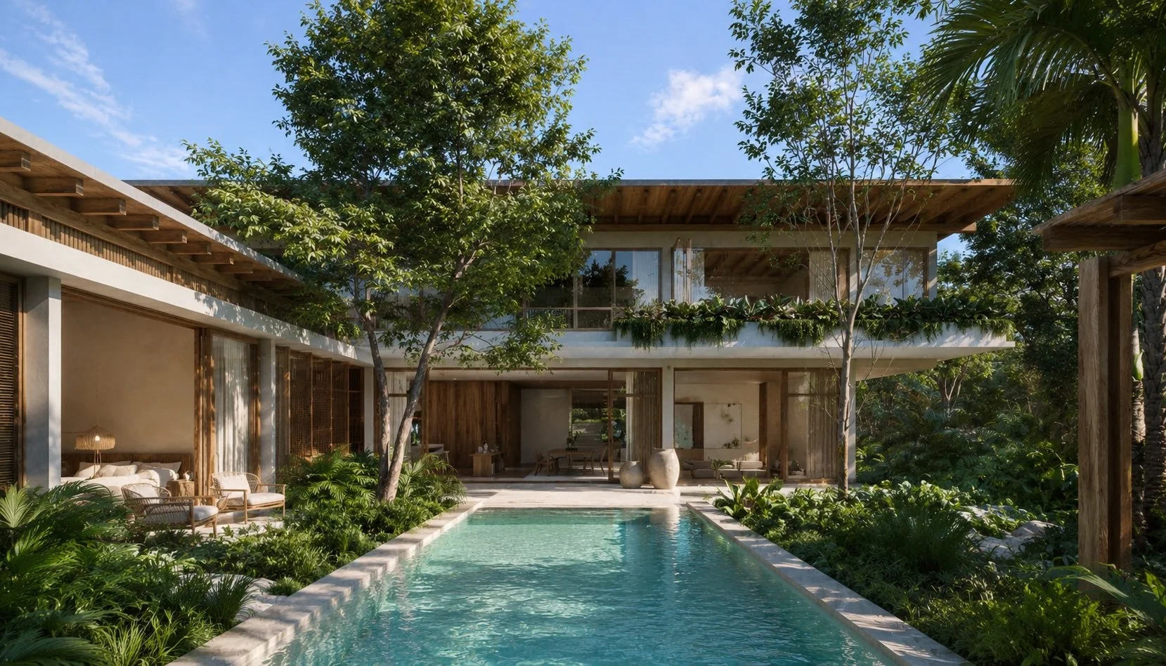 Modern spacious waterfront villa in Bacalar 