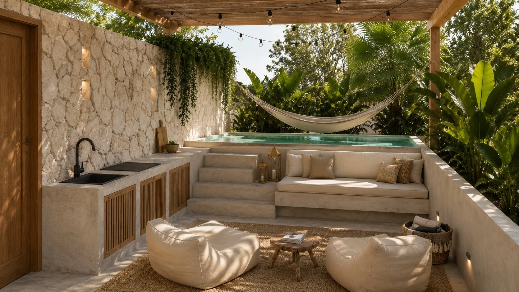 Private rooftop pool with jungle views of Bacalar