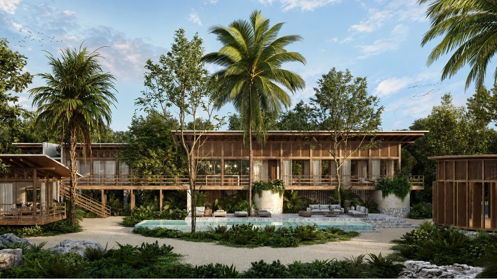 Spacious waterfront villa in Bacalar