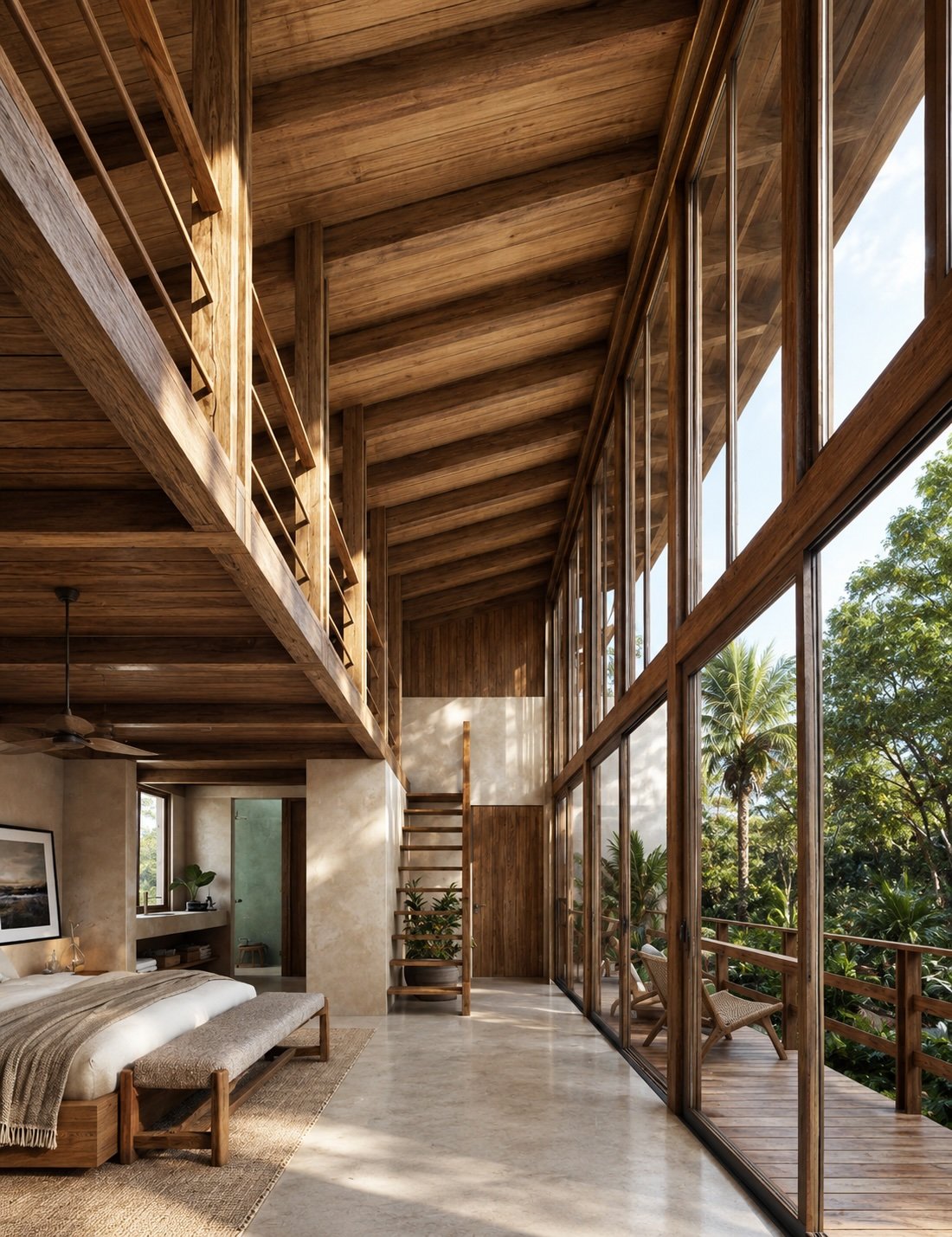 Loft in Bacalar with double height ceiling