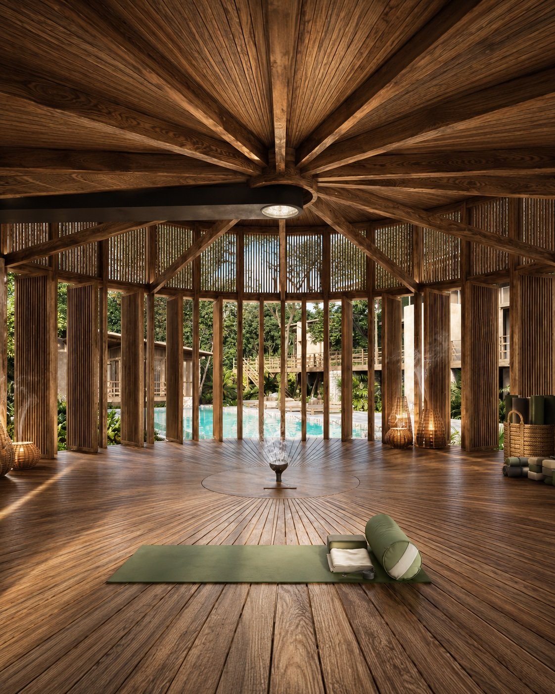 Yoga area in condo development Bacalar