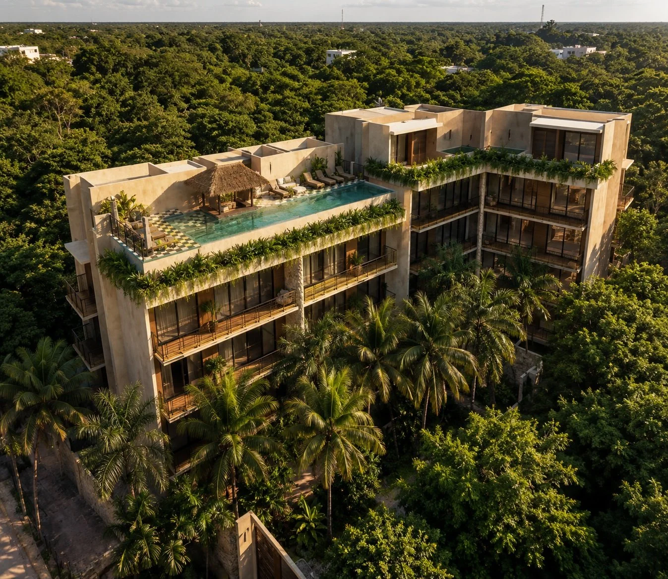 Bacalar condo with rooftop pool