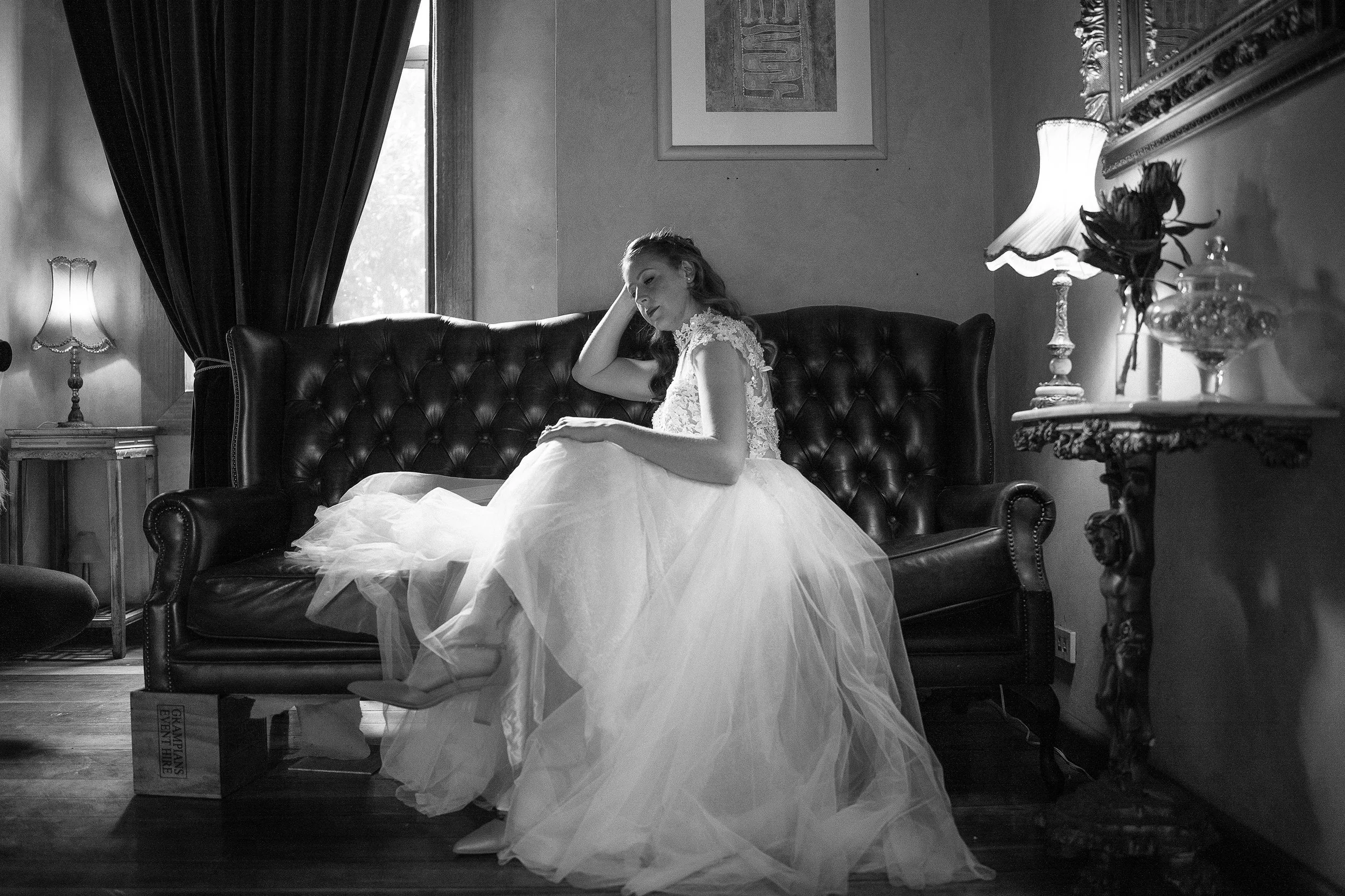 Natika Fullerton wears a Ziva Wedding Dress in a photoshoot in Seddon, Melbourne.