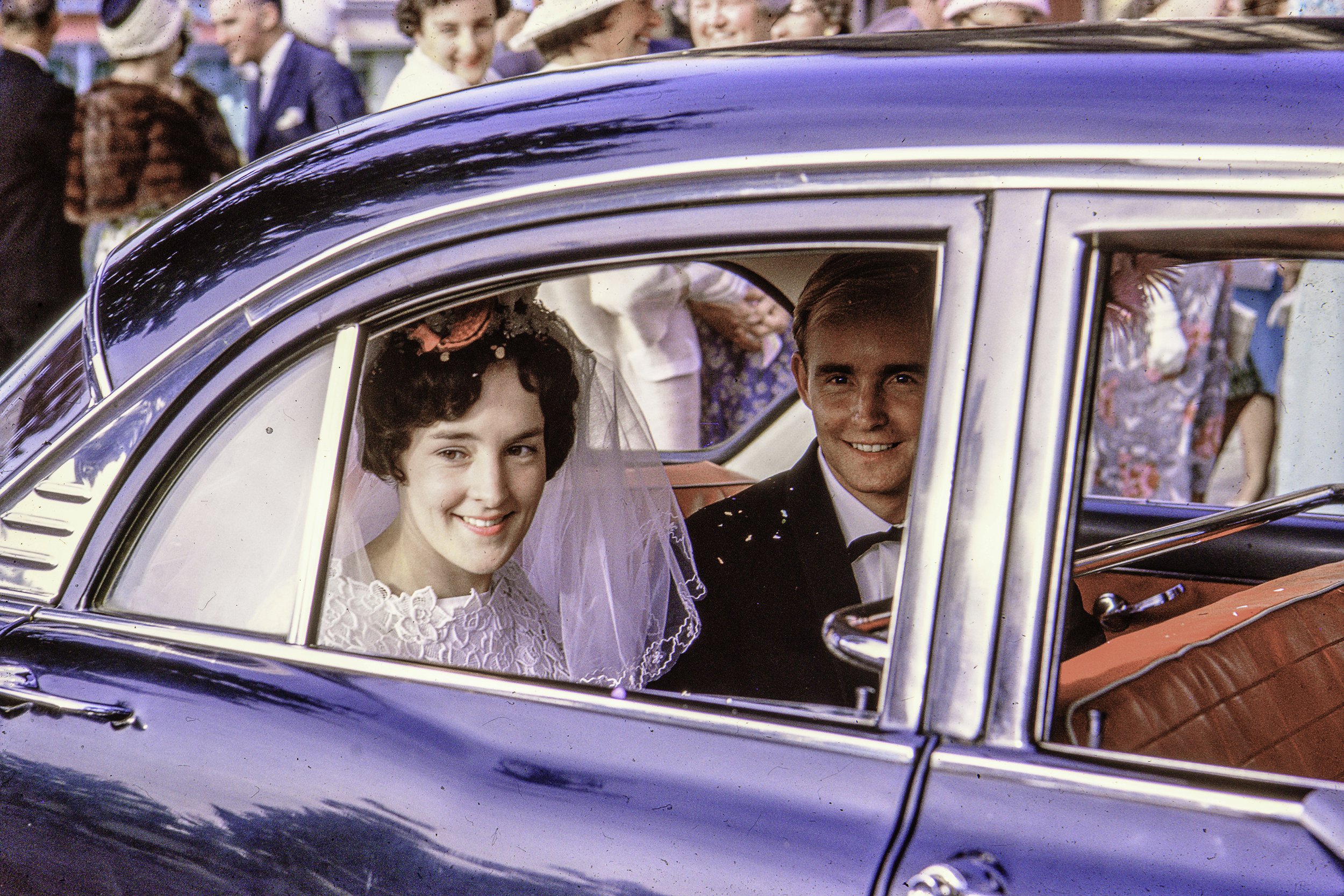 Graeme and Vale Mattinson at their wedding, outside the Williamstown Uniting Church (formerly St John's) in Electra Street Williamstown.jpg