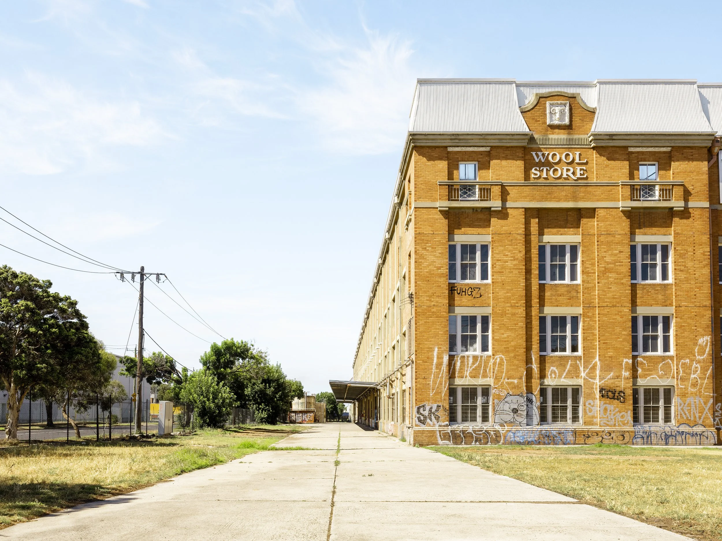 External (side) view of the Watswoo; Wool Brokers building on Sunshine Road in Tottenham/West Footscray.
