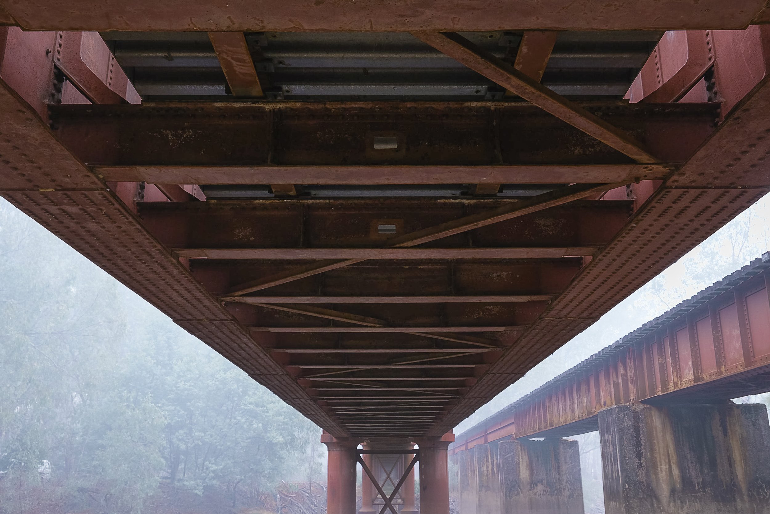 Underside of railway bridge in Wangaratta.